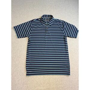Pebble Beach Shirt Mens‎ Medium Blue Striped Polo Pullover Casual Sports Golf